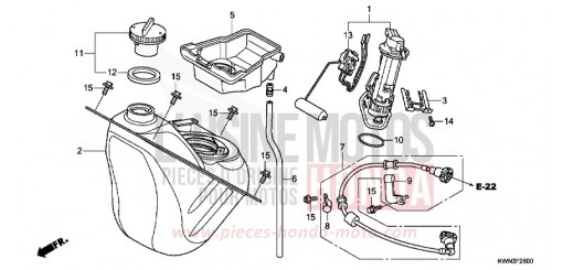 FUEL TANK (WW125EX2A/EX2B) WW125EX2A de 2010